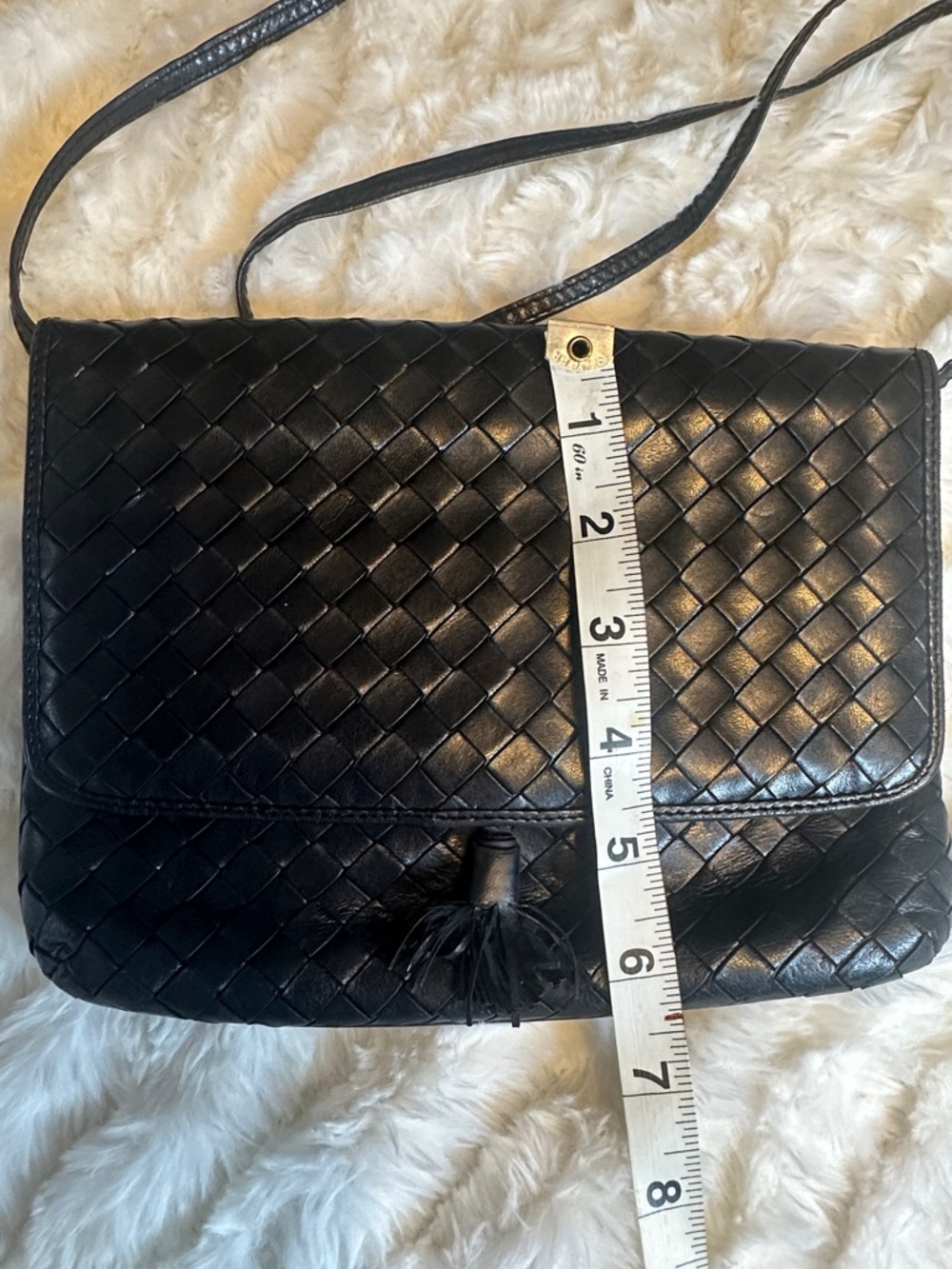 Bottega Veneta Black Leather Woven Shoulder Bag Vintage - Picture 4 of 7